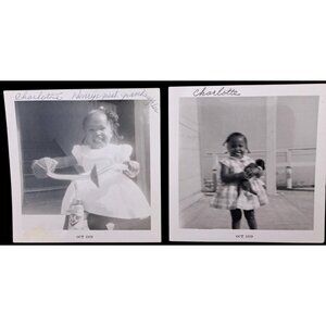 Vintage Black White Photos Lot Of 2 Little Girl Tricycle African American 1959
